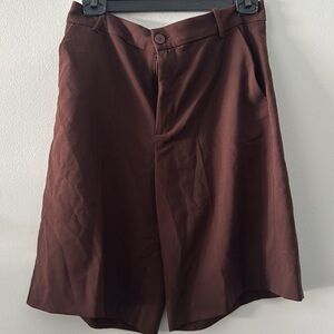 BNWOT Zara Chocolate Brown Flat Front Shorts